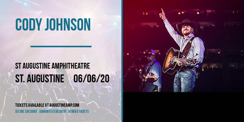 Cody Johnson at St Augustine Amphitheatre tickets Cody Johnson at St Augustine Amphitheatre