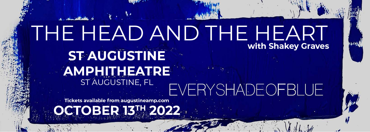 The Head and The Heart: Every Shade of Blue 2022 North American Tour with Shakey Graves at St Augustine Amphitheatre